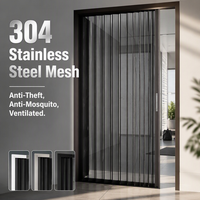 Porte pliante en maille diamantée sur mesure, porte anti-moustiques rétractable pour les projets de villas, hôtels et complexes hôteliers à Bali