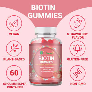 Gomitas de Biotina Orgánicas, Suplemento Vegano a Base de Hierbas para la Belleza y el Control de Energía, Natural, 60 Unidades para Hombres - Product Image 4