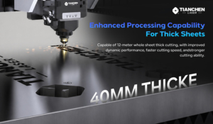 เครื่องตัดเลเซอร์ CNC 6 กิโลวัตต์ แบบไฟเบอร์ พร้อมโต๊ะปิด ฝาปิดแบบดึงออกได้ แท่นวางแบบแบน สำหรับตัดแผ่นโลหะ หัวตัดเลเซอร์แบบหลายหัว - Product Image 2