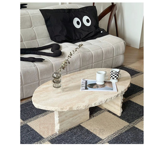 Newstar 2024 vente chaude meubles de salon Table basse Table basse en travertin Table basse en marbre chamois - Product Image 4
