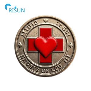 Заводская подгонка 3D эмаль американский флаг красный крест памятные монеты вызов на заказ Американский Красный Крест Вызов Монета - Product Image 5
