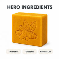 Savon Solide Artisanal au Curcuma pour le Visage et le Corps, Nettoyant, OEM ODM 100g