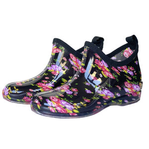 Fashion Design Printed <strong>Short</strong> Unisex Garden PVC Clogs <strong>Wellington</strong> Hunting Outdoor Footwear Vulcanized Chelsea Waterproof Soft Rain - Product Image 3