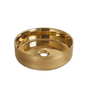 Lavabo Redondo Moderno de Lujo en Oro, Plata <span class=keywords><strong>y</strong></span> Oro Rosa, Diseño Elegante para Hotel, Villa, Apartamento, Cocina <span class=keywords><strong>y</strong></span> <span class=keywords><strong>Baño</strong></span> - Product Image 1