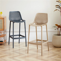Chaise de bar haute en plastique durable, style industriel moderne, mobilier de restaurant, Harry Bertoia, cadre en plastique stable, tabouret de bar de cuisine en plastique