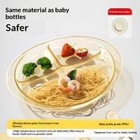 Vaisselle pour bébés en PPSU personnalisée en gros, sans BPA, assiette à compartiments pour enfants, ensemble de vaisselle pour l'alimentation des bébés