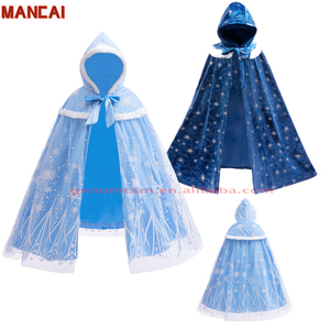 Nuove ragazze <span class=keywords><strong>Elsa</strong></span> mantello ragazze più velluto mantello Costume Cosplay di Halloween principessa bambini cartoni animati scialle con cappuccio abbigliamento - Product Image 1