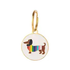 Wholesale Customize Enamel Pet Charm Stainless Steel Cat Dog Tags Collar Charms