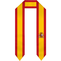 Écharpe de graduation personnalisée Tournoi de football Espagne 2026, écharpe de graduation avec drapeaux de pays mixtes pour la remise des diplômes internationales
