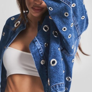 Veste en jean pour femme sur mesure, style vintage, design haut de gamme OEM, vente directe d'usine pour l'hiver - Product Image 2