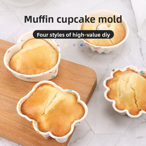 Moule à gâteau en silicone de couleur macaron créatif pour faire soi-même des muffins, des tartes aux œufs, des beignets - Product Image 2