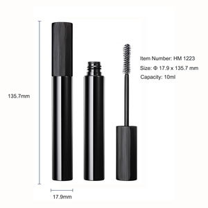 HUIHO Desain Baru 10Ml Tabung Maskara Bulat Hitam Label Pribadi Eyeliner Kosong Aluminium Wadah Maskara - Product Image 2