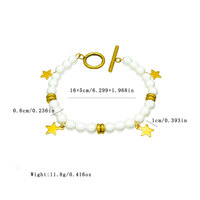 Bracelet de perles d'eau douce baroques, motif roue de la fortune, étoile et pompon, perles naturelles, bijoux porte-bonheur pour femme, vente en gros