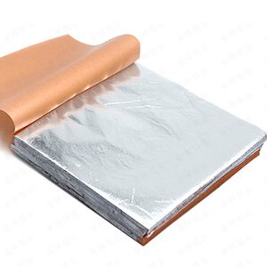 Marco <span class=keywords><strong>de</strong></span> Hoja <span class=keywords><strong>de</strong></span> Plata Plateada, 25 Piezas/Cuaderno para Manualidades Metálicas, Decoración <span class=keywords><strong>de</strong></span> Muebles, Arte en Marcos, 14*14cm, Lámina Plateada - Product Image 3