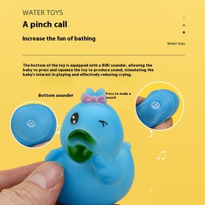 Juguete de baño de pato de dibujos animados pinchable, juguete colorido de vinilo para nadar, juego de agua, juguete de plástico para bebé para niños - Product Image 1