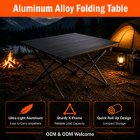 Table pliante de style glamping en alliage d'aluminium, design Egg Roll, légère, haute résistance, portable, mobilier d'extérieur