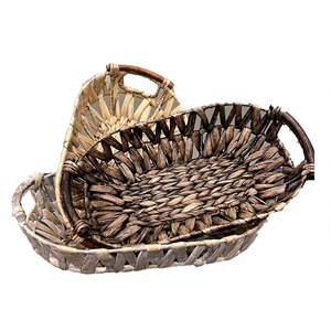Natural Rattan Storage Baskets With Handles Rectangle Nordic Style For Bathrooms Neatening Organization - Product Image 2