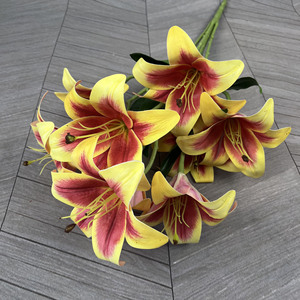 9 teste 3D stampato morbido in lattice giglio Bouquet in lattice vero tocco giglio fiore - Product Image 5