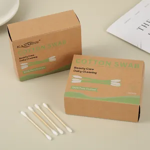 Portable Disposable Free Sample Eco Friendly 200 Pieces Bamboo Stick Cotton Bud With Drawer Box