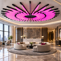 Lustre moderne créatif en acrylique en forme d'éventail, luminaire suspendu LED personnalisé pour hôtel, éclairage de projet pour plafonds hauts d'hôtel