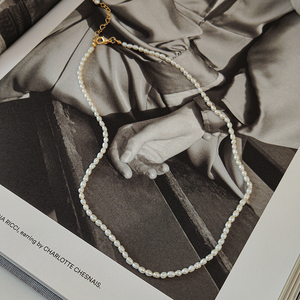 Elegante Collana Girocollo con Perle Barocche d'Acqua Dolce, Collana a Strati con Piccole Perle a Chicco di Riso, <span class=keywords><strong>Gioielli</strong></span> per la <span class=keywords><strong>Festa</strong></span> <span class=keywords><strong>della</strong></span> <span class=keywords><strong>Mamma</strong></span> - Product Image 4