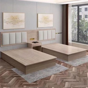 Hotel Bedroom Set Wooden Platform <b>Beds</b> With <b>Storage</b> For Hotel Standard Rooms - Product Image 3