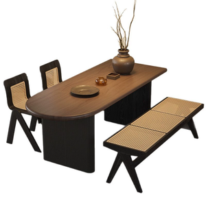 Juego de Mesa y Sillas de Comedor de Madera Maciza Nórdica, Mesas y Sillas para Restaurante y Cafetería, Sala de Estar Comercial - Product Image 5