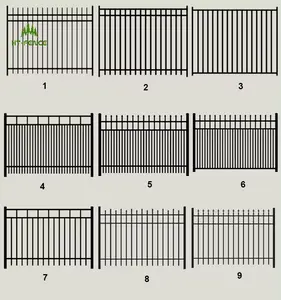 HT-FENCE Fornecimento de fábrica cerca de aço para jardim de segurança cerca de aço revestido preto 8'