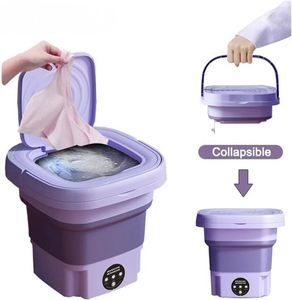 Lave-linge portable mini pliable électrique entièrement automatique pour sous-vêtements et chaussettes avec essorage 8L - Product Image 4