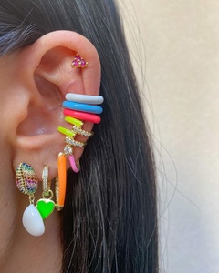 Boucles <span class=keywords><strong>d</strong></span>'oreilles en émail plaqué or pour femmes et filles, 1 pièce, bijoux tendance, couleur bonbon, émail néon coloré - Product Image 4
