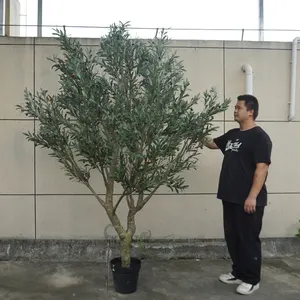 Su misura grande albero di ulivo artificiale simulazione ristorante interno decorazione in plastica finto grande grande olivo artificiale