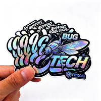 Pegatinas Holográficas de Arcoíris con Impresión de Vinilo Adhesivo y Logotipo Personalizado, Pegatinas Troqueladas Resistentes al Agua