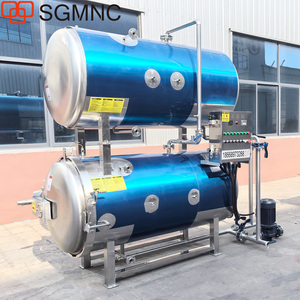 Autoclave entièrement automatique 500 kg/h 121 ℃   Autoclave/Stérilisateur à vapeur et à chauffage électrique à double cuve pour saucisses/jambons - Product Image 5