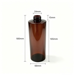 Popular Cylindrical Dark Brown PET Lotion Pump <strong>Bottle</strong> 500ml Custom Logo Silk Screen Printed Shampoo Shower Body Cosmetic Plastic - Product Image 3