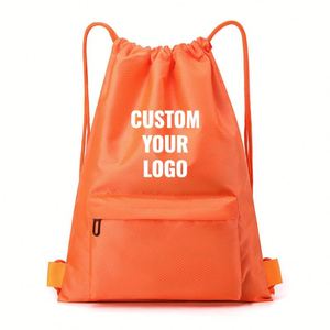 Custom Brand & Logo Wholesale Durable Gym <b>Drawstring</b> <b>Backpack</b>, Polyester Waterproof Unisex with Air Cushion Support Belt - Product Image 4