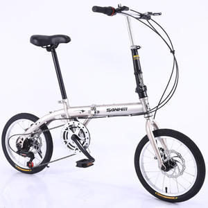 WANTUO Vélo pliant miniature de 16 pouces, léger, 6 vitesses, frein à disque, vélo compact <span class=keywords><strong>Trek</strong></span>, pneus 26*2.6\", capacité de charge de 70 kg, portable - Product Image 4