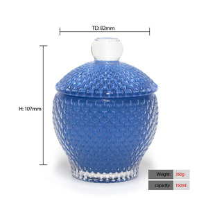 LANGXU Pot à bonbons <span class=keywords><strong>en</strong></span> <span class=keywords><strong>verre</strong></span> vintage rétro fait main unique <span class=keywords><strong>avec</strong></span> <span class=keywords><strong>couvercle</strong></span> pour la décoration de la maison, cadeau, récipient à biscuits <span class=keywords><strong>en</strong></span> <span class=keywords><strong>verre</strong></span>, style décoratif - Product Image 4