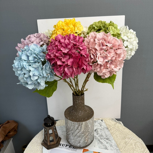 Flor <span class=keywords><strong>de</strong></span> Hortensia Artificial <span class=keywords><strong>de</strong></span> Alta Calidad con Cabeza Grande y Tallo Largo, Decoración para Bodas y Fiestas, Venta al por Mayor Económica para Uso Doméstico - Product Image 4