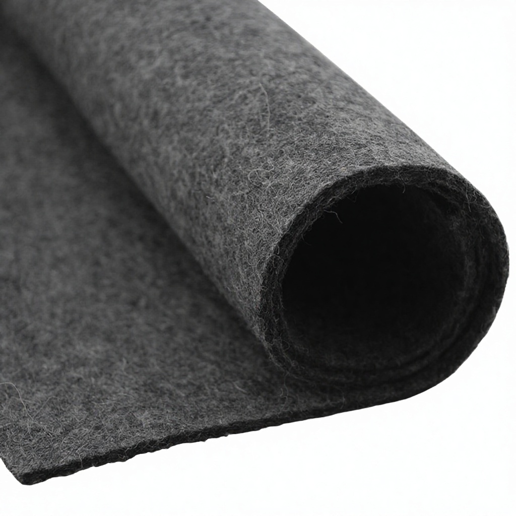 High Quality 100% Natural Wool Fabric In Dark Grey Wool Felt