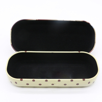 Boîte en métal ovale à pois - Contenant de stockage hermétique de qualité alimentaire pour petits objets, mini boîte en métal pour bijoux/bonbons/épices