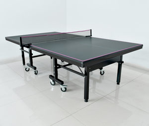 Tavoli da Ping Pong da Interno Neri da 25 mm con Linea Rosa di Fornitura Diretta dalla Fabbrica - Product Image 1
