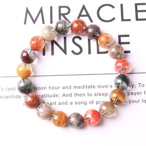 7A Grade fantôme <span class=keywords><strong>brésilien</strong></span> cristal hommes femmes haute qualité quartz naturel élastique bijoux vente en gros <span class=keywords><strong>bracelet</strong></span> de perles - Product Image 2