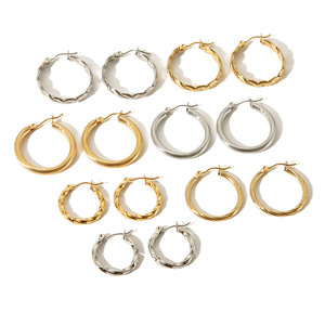 Pendientes de Aro Autonomy, Chapados en Oro de 18K, Acero Inoxidable, Círculo Geométrico, Joyería de Moda para Mujer - Product Image 5