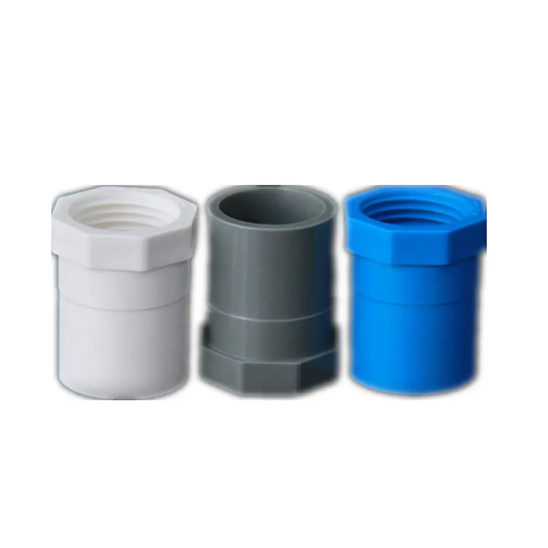 제조 업체 도매 플라스틱 파이프 피팅 여성 커플 링 PVC 피팅 물 공급 파이프에 사용할 수있는 모든 크기