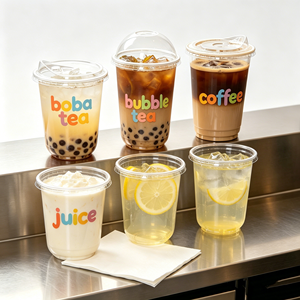 500ml Boba <b>Tea</b> Bpa Free 16 Oz <b>Plastic</b> Disposable Ps Cups Reusable Beer <b>Set</b> With Custom Logo for Parties Beverage Use Cafe Shop - Product Image 1