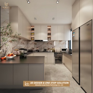 Armoires de cuisine modulaires de luxe haut de gamme, robinet en verre, construction en MDF, fabricant sur mesure, rénovation de villa, DDP Brisbane - Product Image 3
