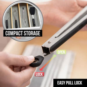 Koreaanse Bbq <span class=keywords><strong>Tong</strong></span> Niet Giftig Zwarte Hittebestendige Barbeque Roestvrij Keuken Koken Voedsel Tang Met Siliconen Tips - Product Image 6