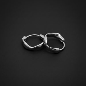 Pendientes de Aro Personalizados para Hombre Yunnique, Acero Inoxidable 316, Hipoalergénicos, Ondulados Irregulares, Minimalistas, Perforados, Estilo Vintage, para Regalo - Product Image 1