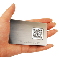 Carte de visite en métal NFC vierge, acier inoxydable, bricolage, blancs, carte à code QR, argent brossé, noir, impression laser, plaques de nom