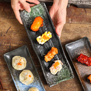 Assiette en céramique japonaise en forme <span class=keywords><strong>de</strong></span> bâtonnet <span class=keywords><strong>de</strong></span> sushi, multi-usages, créative, pour la cuisine, vaisselle rectangulaire plate pour restaurant - Product Image 3